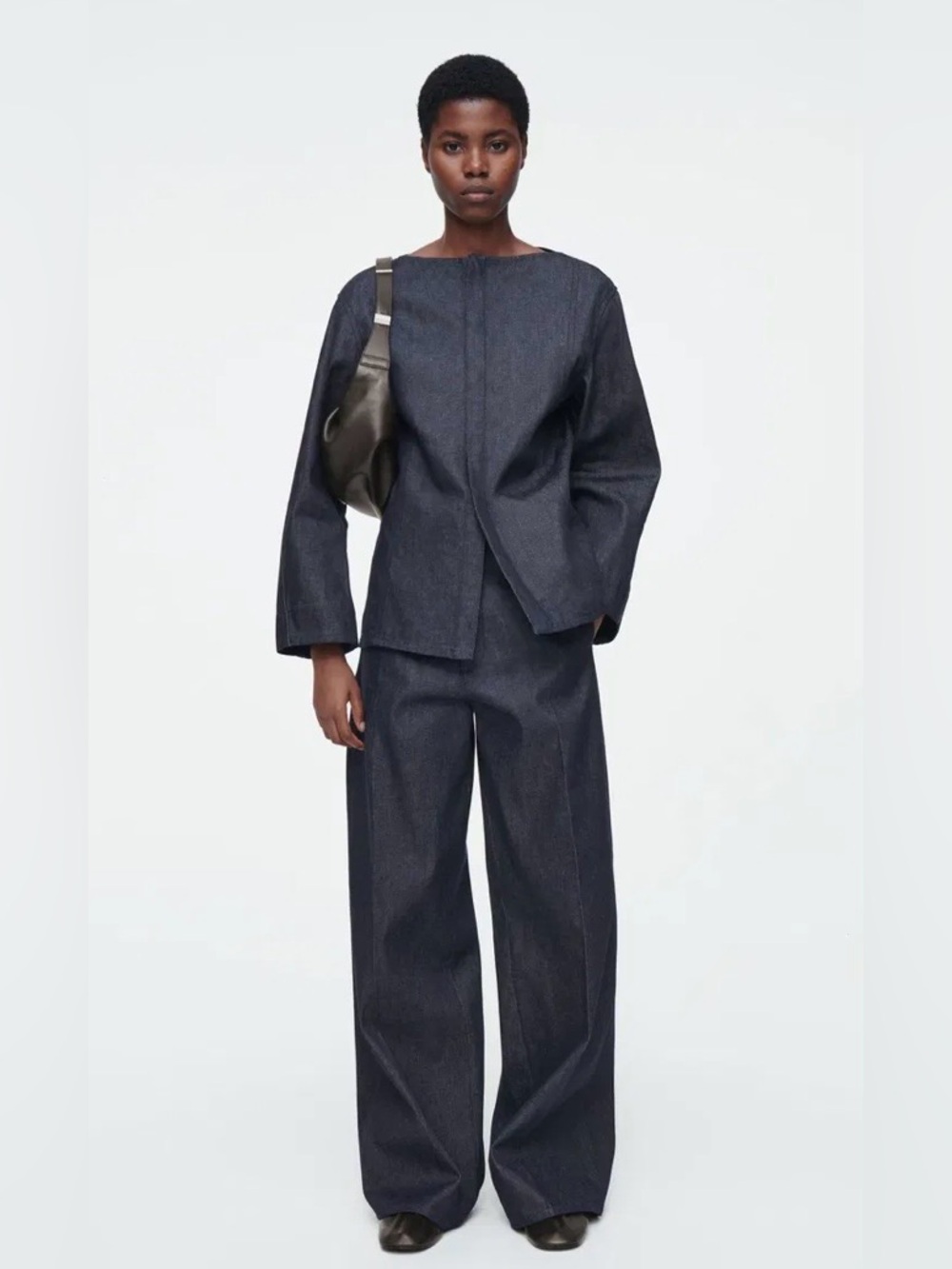 NWT- COS Atelier Straight-Neck Raw Denim Shirt/Jacket